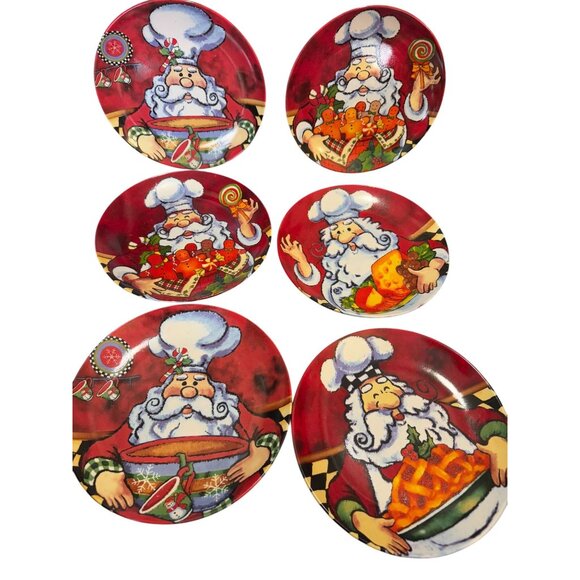 Christmas Santa Plates Set 8 - Picture 2 of 12